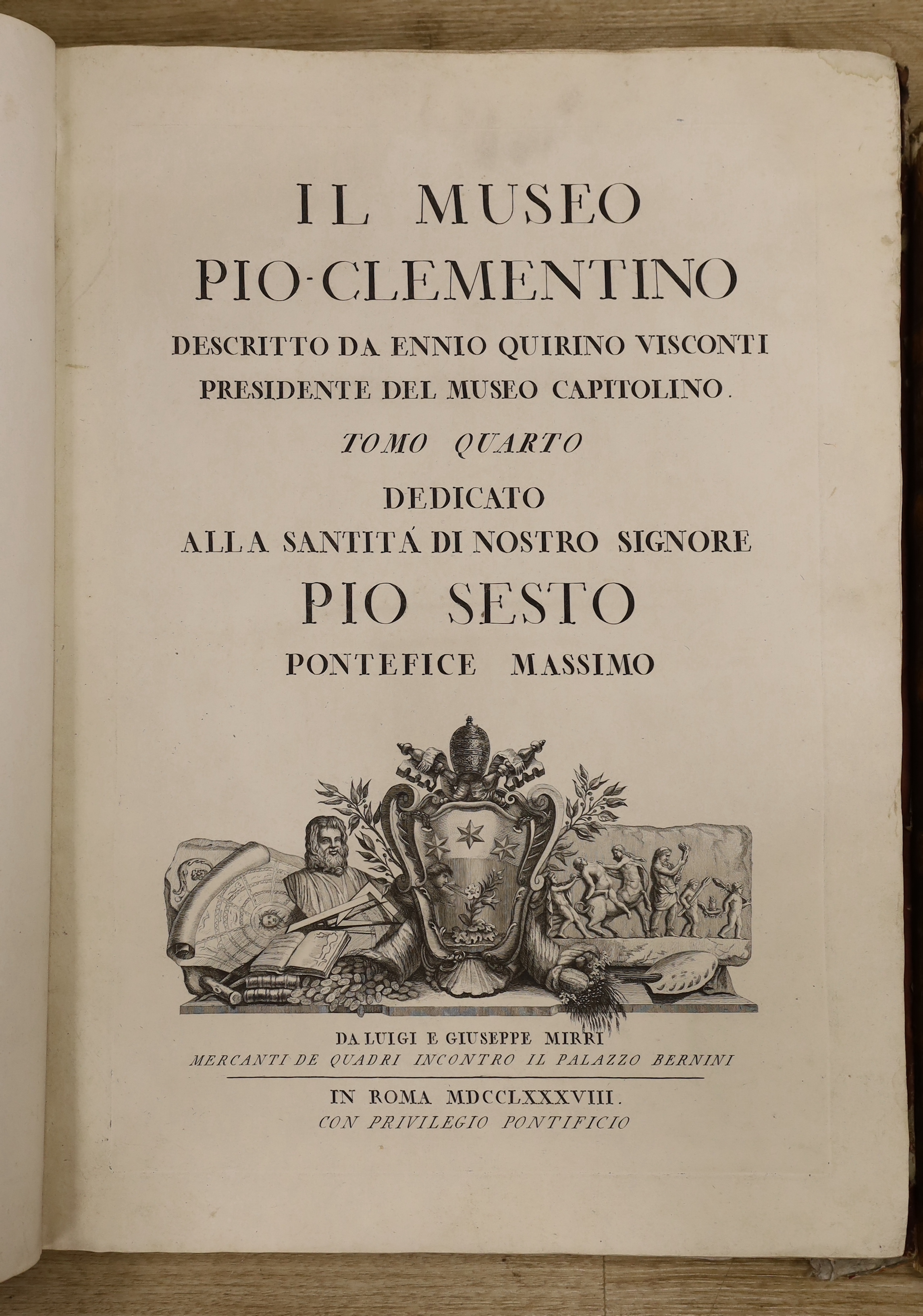 Dubois - Maisonneuve, Charles - Peintures de Vases: vulgairement appetes Etrusques... vol.2 (only). title within decorated border, 78 engraved plates (2 folded); distressed binding - old worn leather spine, upper marbled